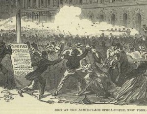 Rioters in New York City in 1849 do their thing. 